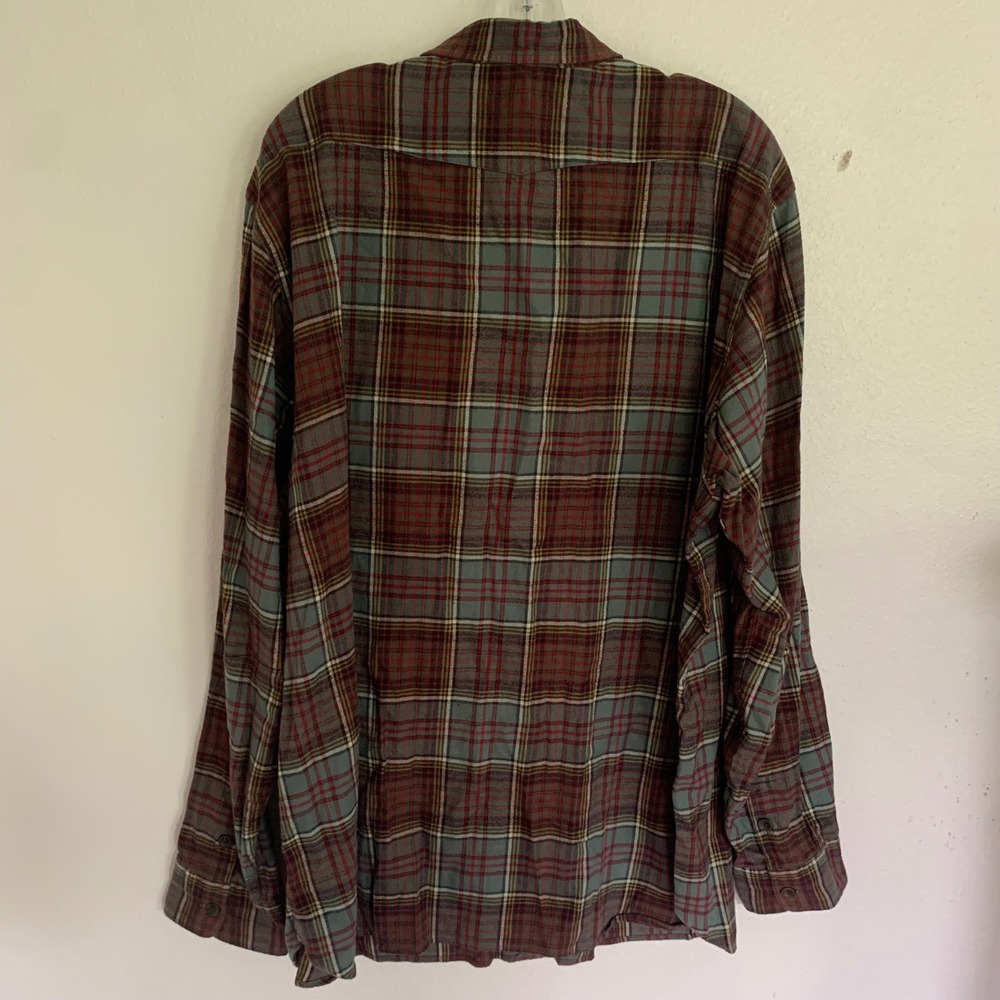 Polo Ralph Lauren XXL Plaid Flannel Shirt Red Gray Epaulet Button Front, Pockets - Picture 4 of 7
